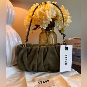 STAUD  baguette Khaki Green Shoulder Bag